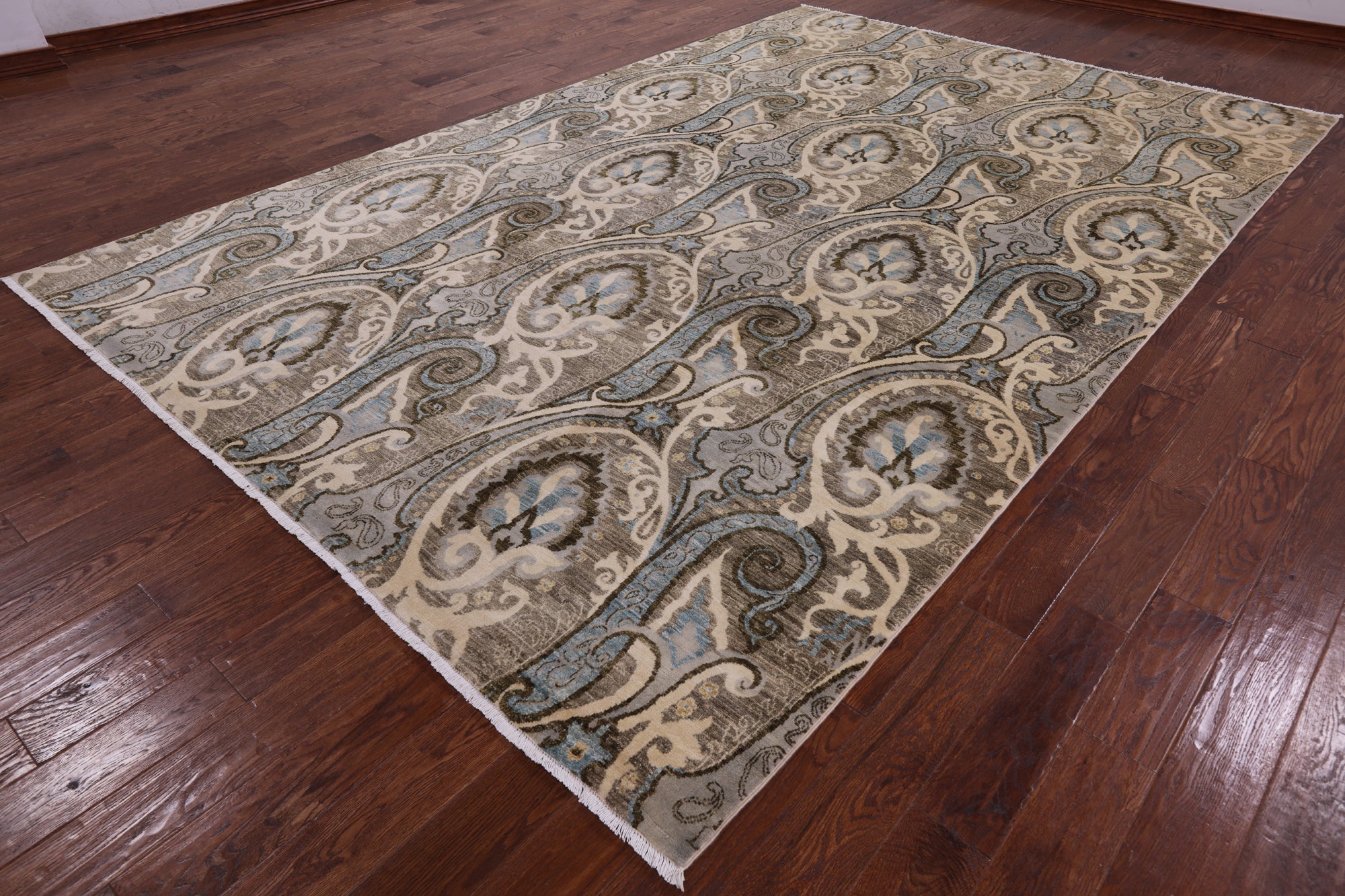 William Morris Handmade Wool Rug - 8' 1" X 12' 6" - Golden Nile