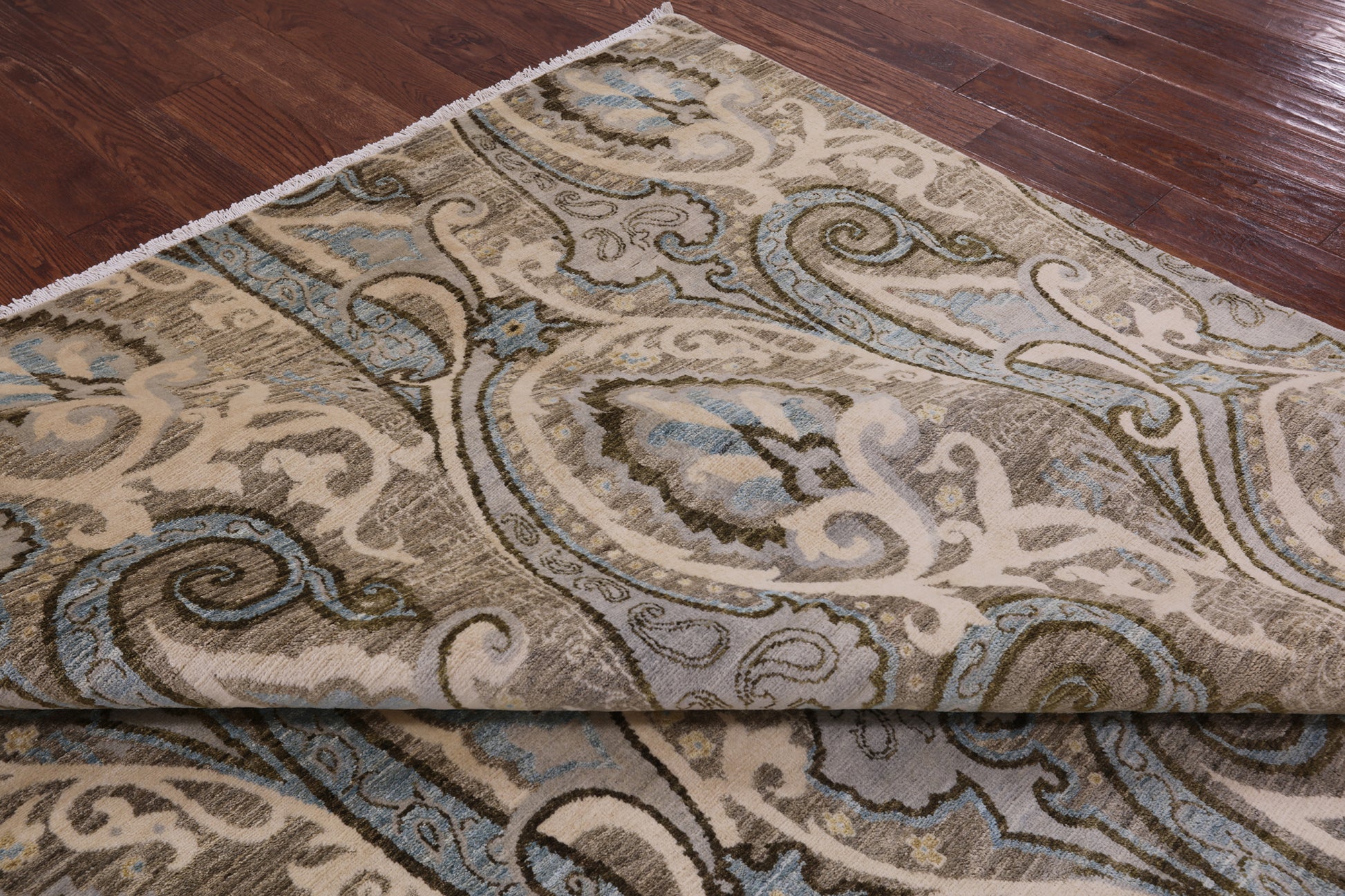 William Morris Handmade Wool Rug - 8' 1" X 12' 6" - Golden Nile