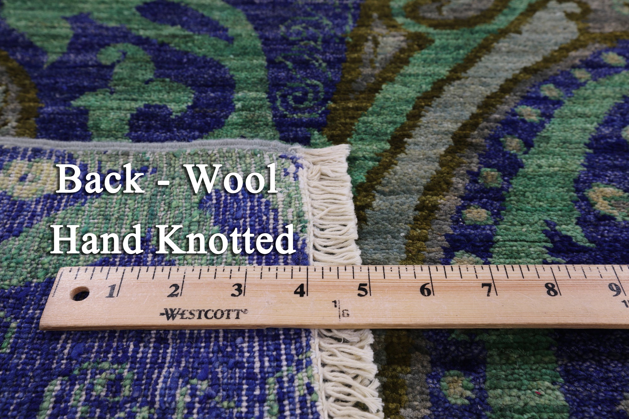 Square William Morris Hand Knotted Wool Rug - 7' 10 X 8' 4 - Golden Nile