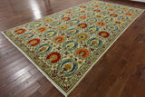 8 x 15 Oriental Suzani Hand Knotted Rug - Golden Nile