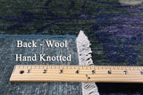 Green William Morris Handmade Wool Rug - 6' 2" X 8' 7" - Golden Nile