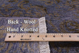 Purple William Morris Handmade Wool Rug - 6' 2" X 8' 2" - Golden Nile