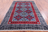 Grey William Morris Handmade Wool Rug - 6' 2" X 9' 1" - Golden Nile