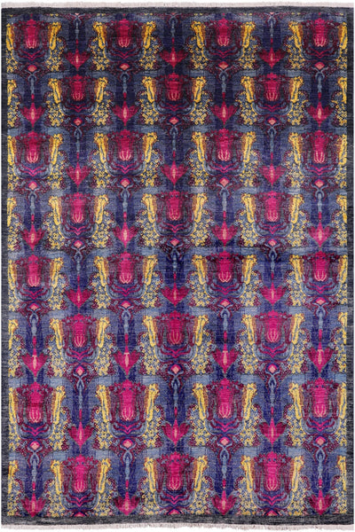 William Morris Hand Knotted Wool Rug - 6' 2" X 8' 10" - Golden Nile