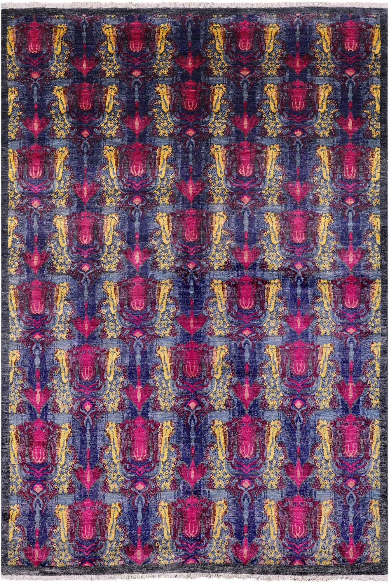 William Morris Hand Knotted Wool Rug - 6' 2" X 8' 10" - Golden Nile
