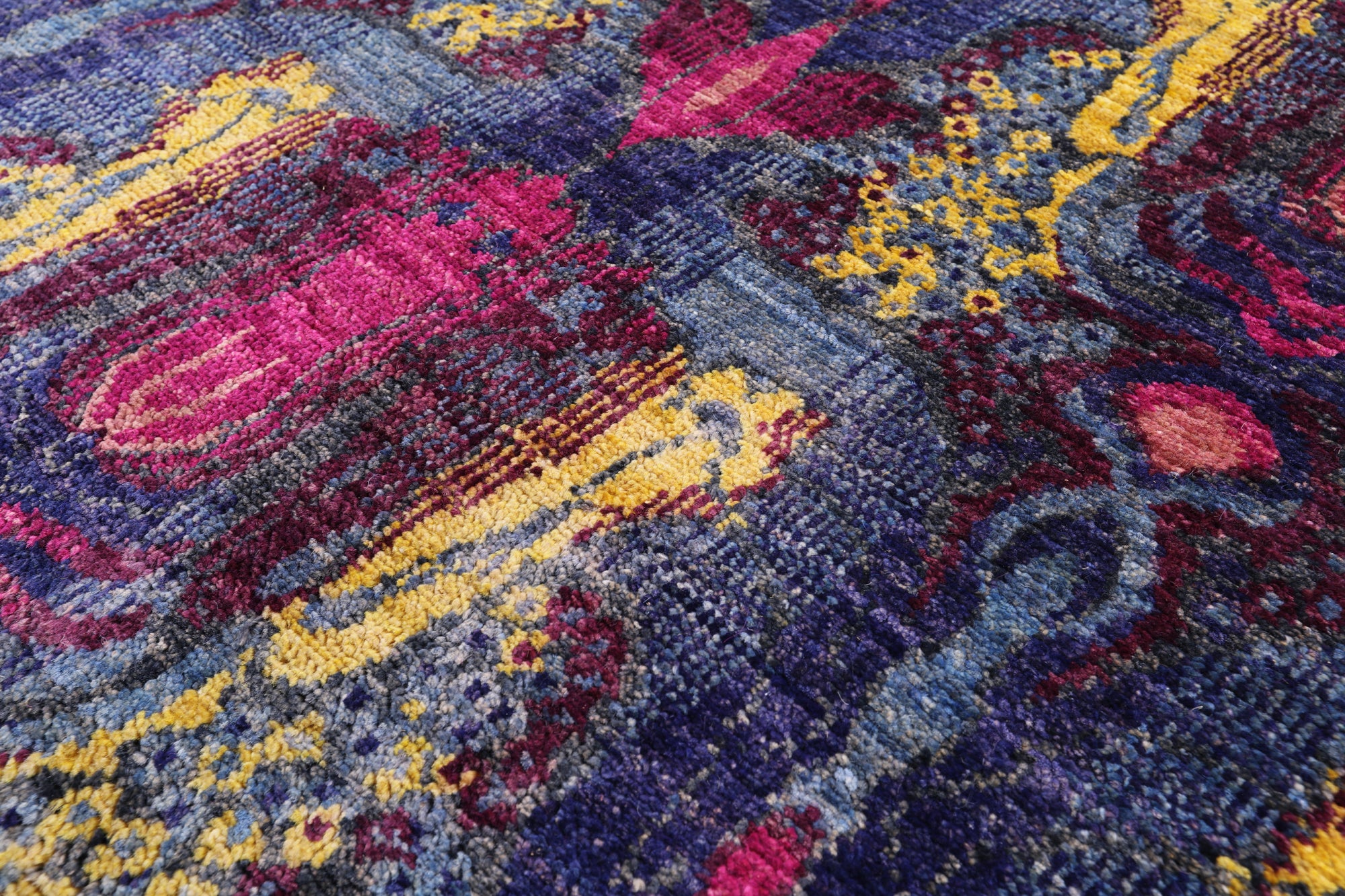 William Morris Hand Knotted Wool Rug - 6' 2" X 8' 10" - Golden Nile