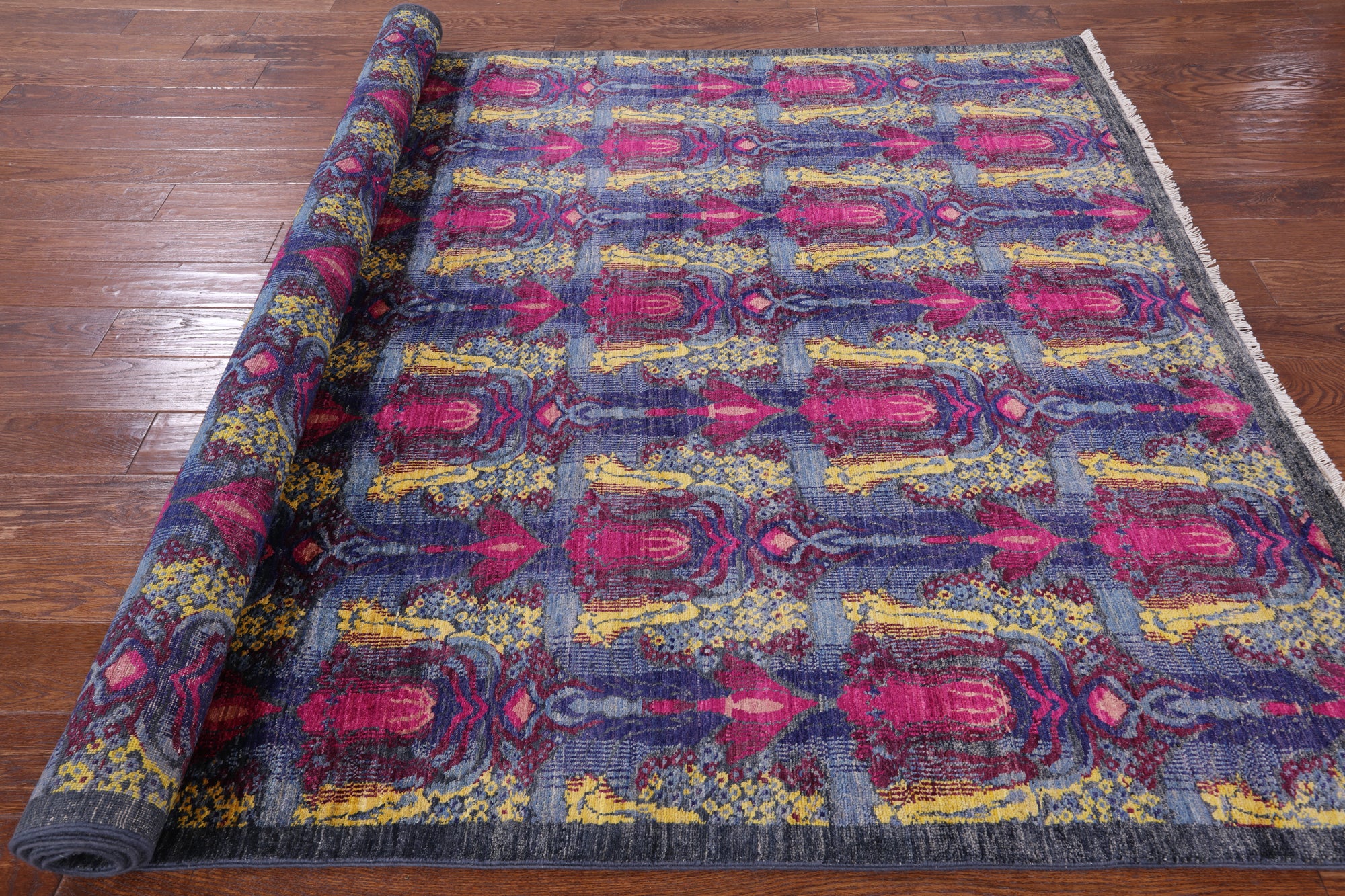 William Morris Hand Knotted Wool Rug - 6' 2" X 8' 10" - Golden Nile