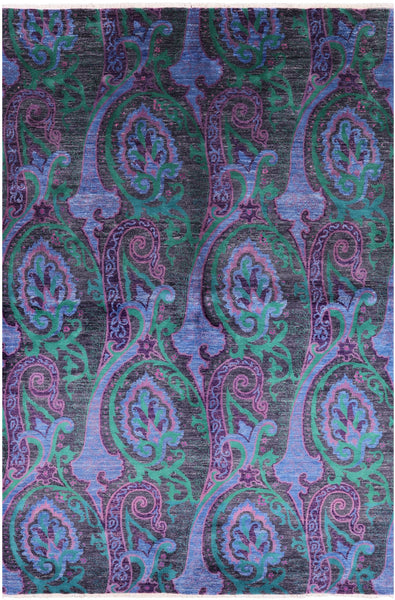William Morris Handmade Wool Rug - 6' 0" X 9' 0" - Golden Nile