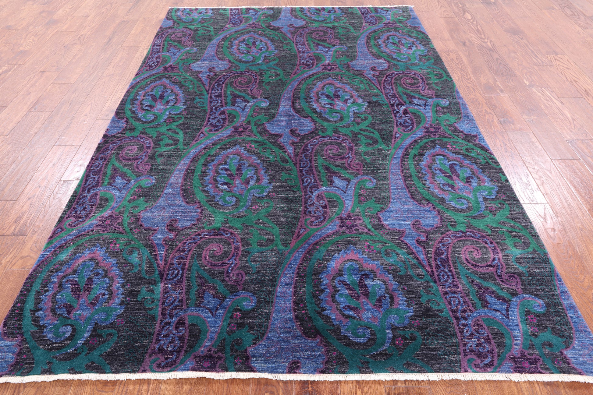 William Morris Handmade Wool Rug - 6' 0" X 9' 0" - Golden Nile