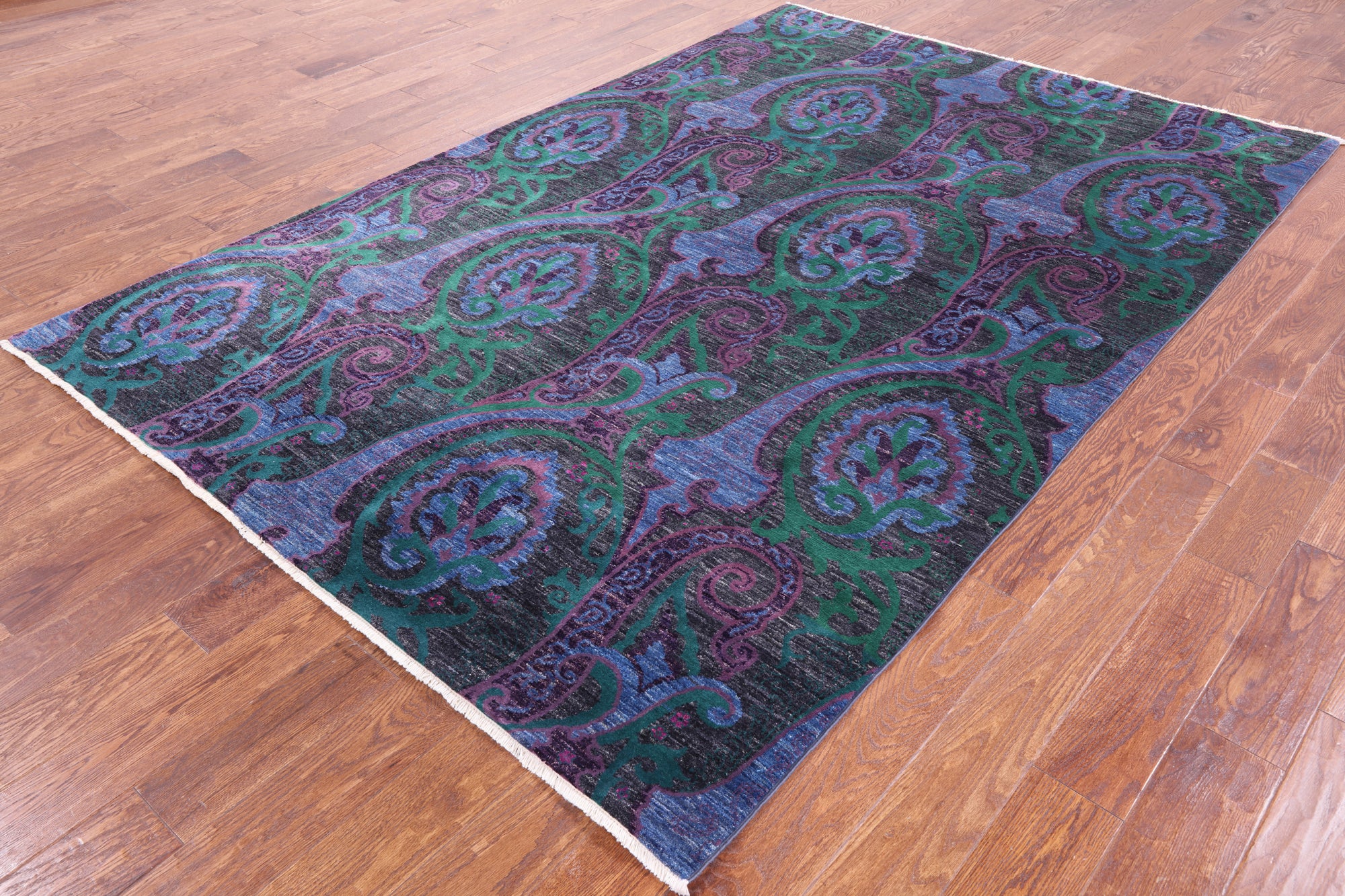 William Morris Handmade Wool Rug - 6' 0" X 9' 0" - Golden Nile