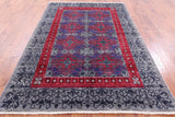 Grey William Morris Handmade Wool Rug - 5' 11" X 8' 9" - Golden Nile