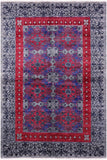 Grey William Morris Handmade Wool Rug - 5' 11" X 8' 9" - Golden Nile