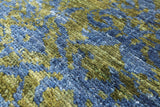 Green William Morris Hand Knotted Wool Rug - 5' 10" X 8' 3" - Golden Nile