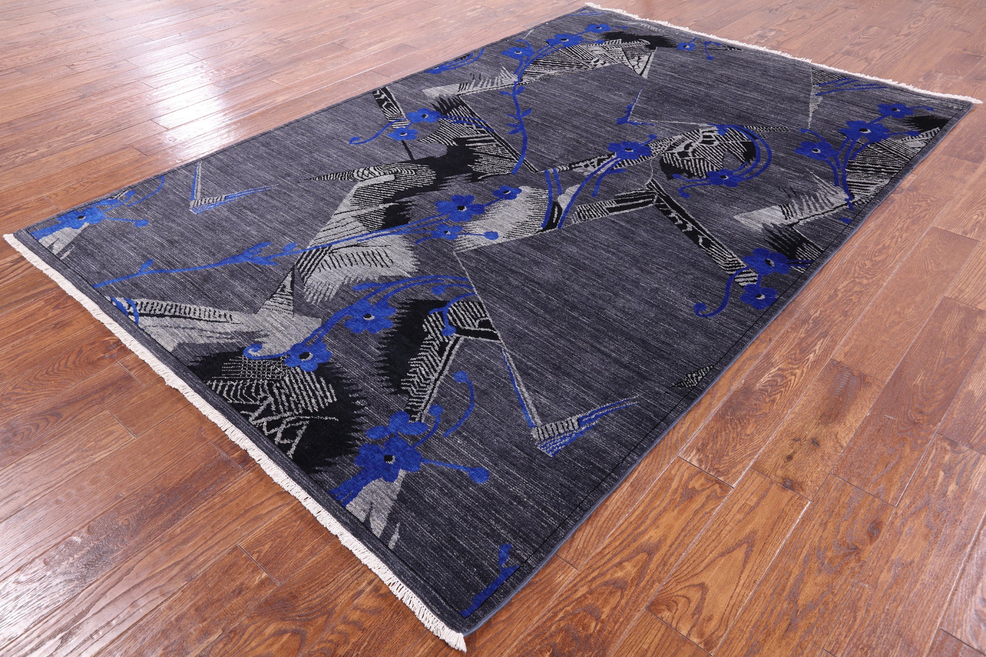 William Morris Hand Knotted Wool Rug - 6' 0" X 9' 0" - Golden Nile