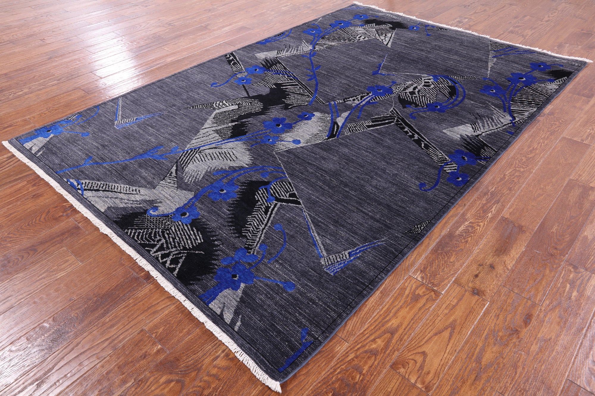 William Morris Hand Knotted Wool Rug - 6' 0" X 9' 0" - Golden Nile