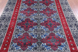 Grey William Morris Hand Knotted Wool Rug - 6' 0" X 11' 2" - Golden Nile