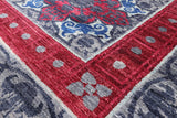 Grey William Morris Hand Knotted Wool Rug - 6' 0" X 11' 2" - Golden Nile