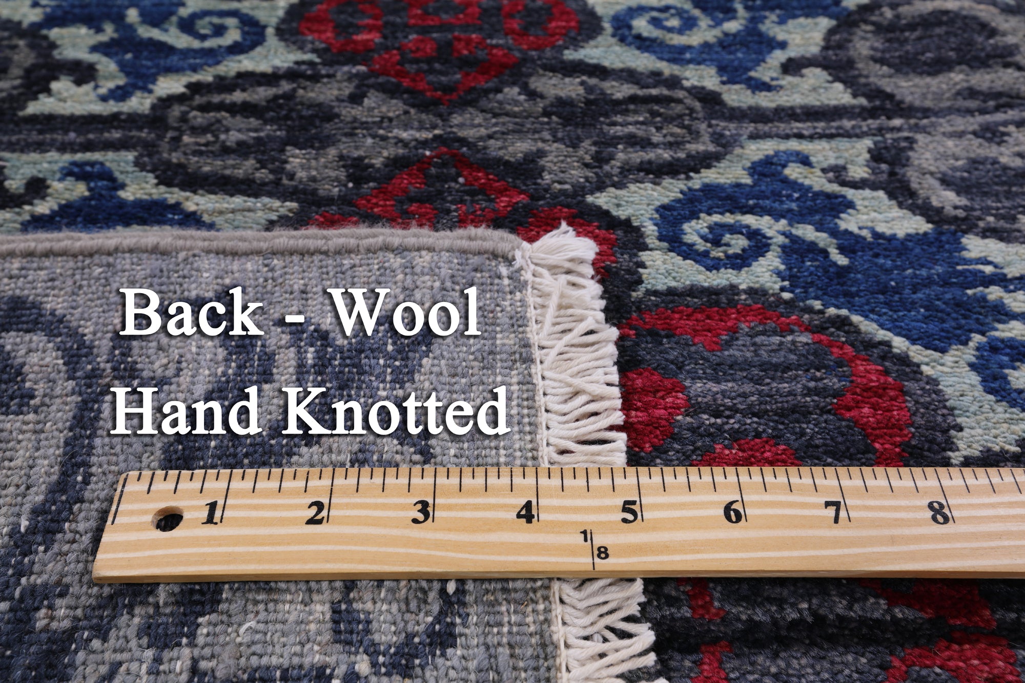 Grey William Morris Hand Knotted Wool Rug - 6' 0" X 11' 2" - Golden Nile