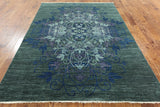 6 X 8 Hand Knotted Arts & Crafts Wool Rug - Golden Nile