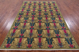 William Morris Handmade Wool Area Rug - 6' 1" X 9' 2" - Golden Nile
