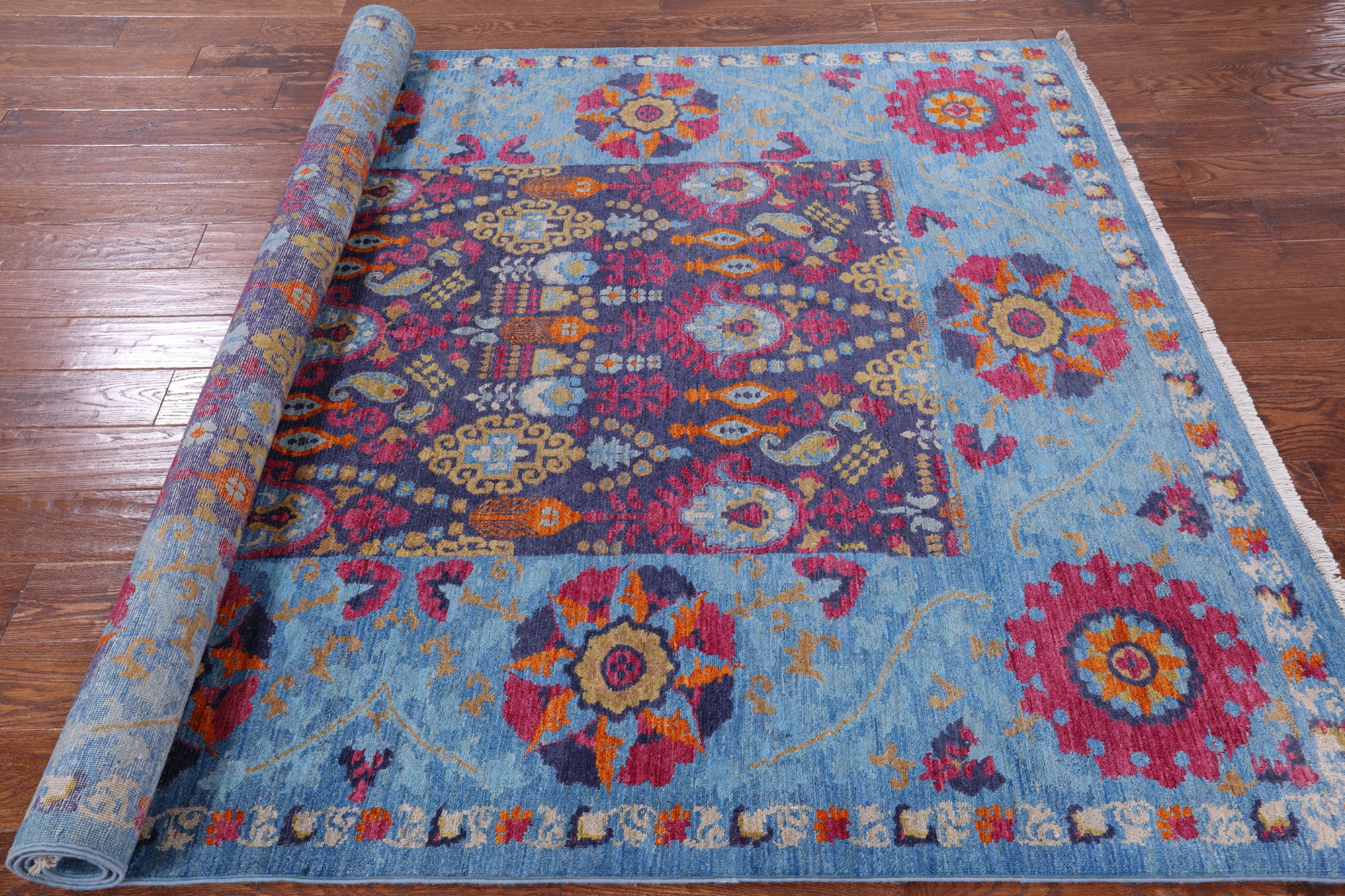 William Morris Hand Knotted Wool Rug - 6' 0" X 8' 3" - Golden Nile