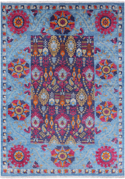 William Morris Hand Knotted Wool Rug - 6' 0" X 8' 3" - Golden Nile