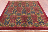 Red Square William Morris Handmade Wool Rug - 6' 1" X 6' 5" - Golden Nile