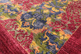 Red Square William Morris Handmade Wool Rug - 6' 1" X 6' 5" - Golden Nile
