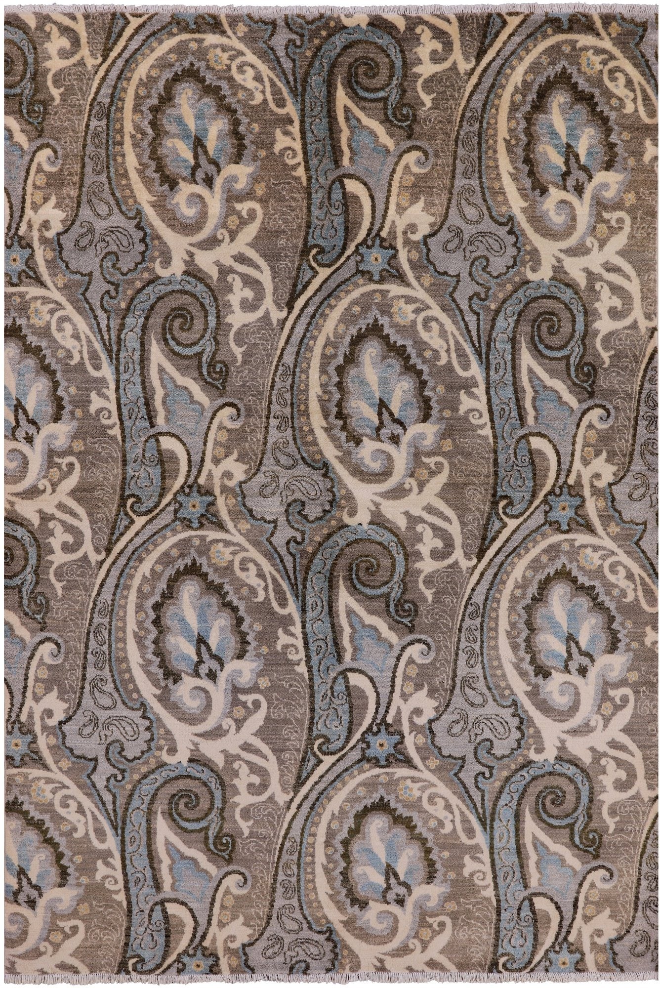William Morris Hand Knotted Wool Rug - 6' 0" X 9' 0" - Golden Nile