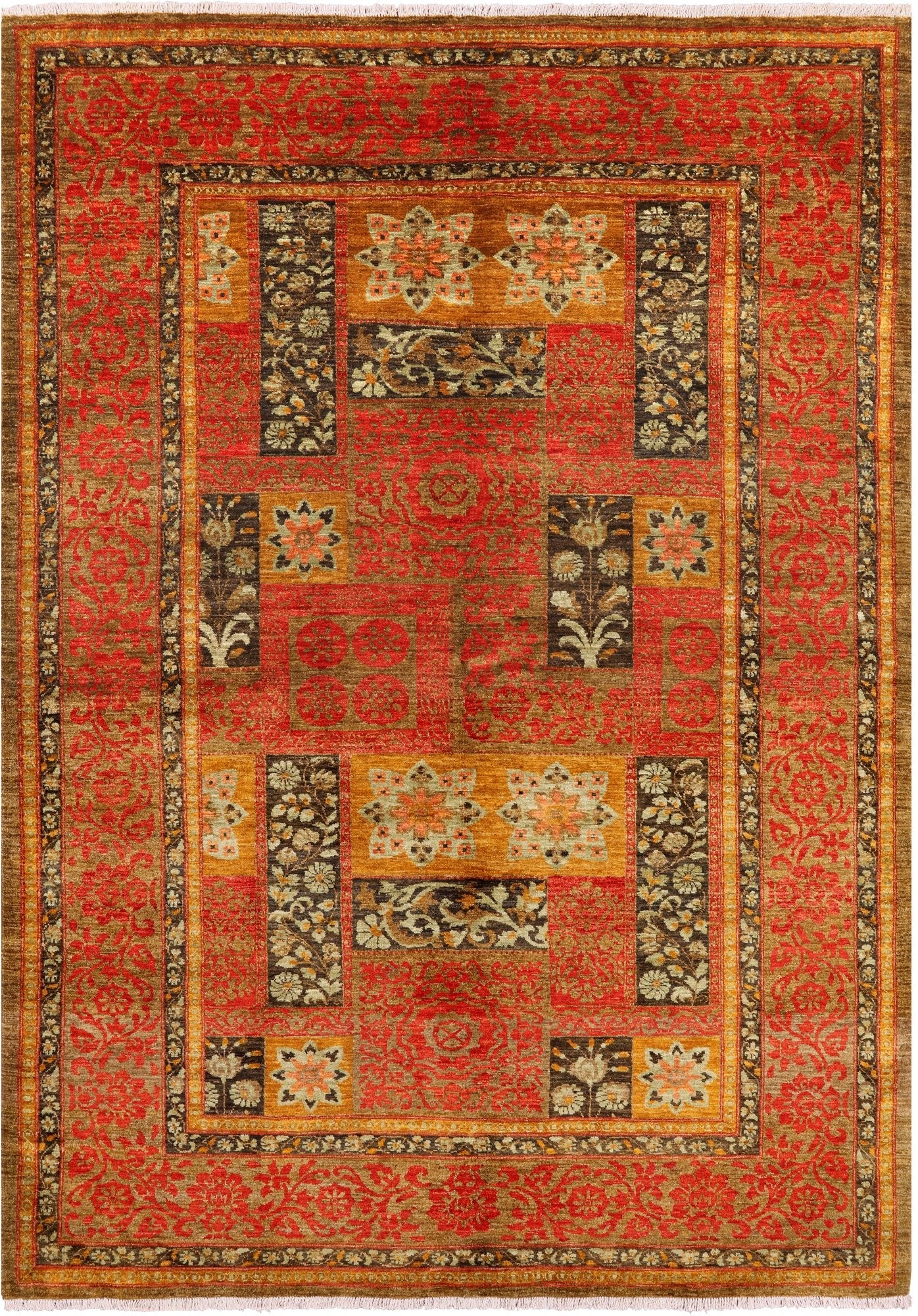 William Morris Handmade Wool Rug - 6' 2" X 8' 8" - Golden Nile