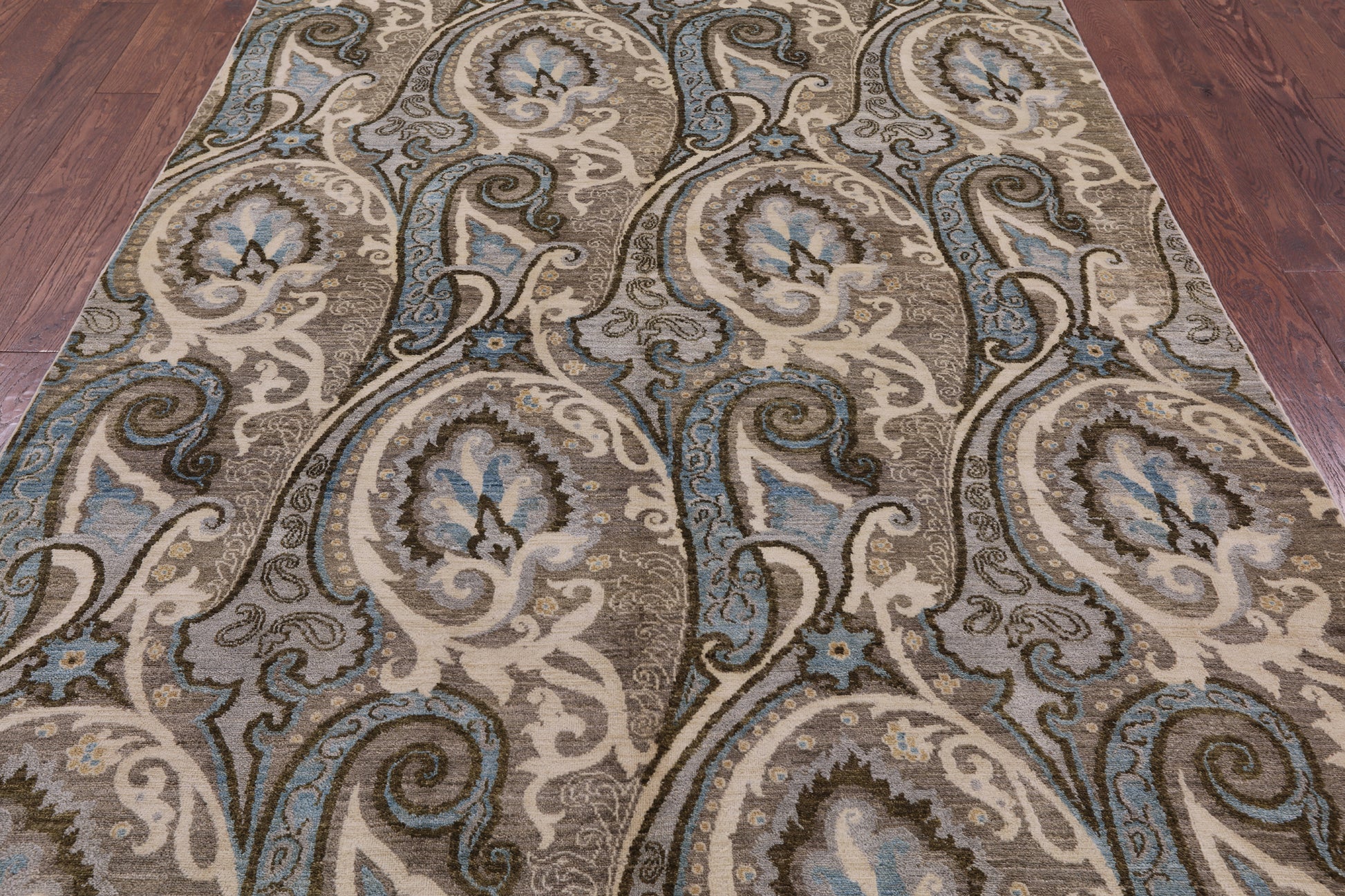 William Morris Handmade Wool Rug - 6' 0" X 9' 3" - Golden Nile