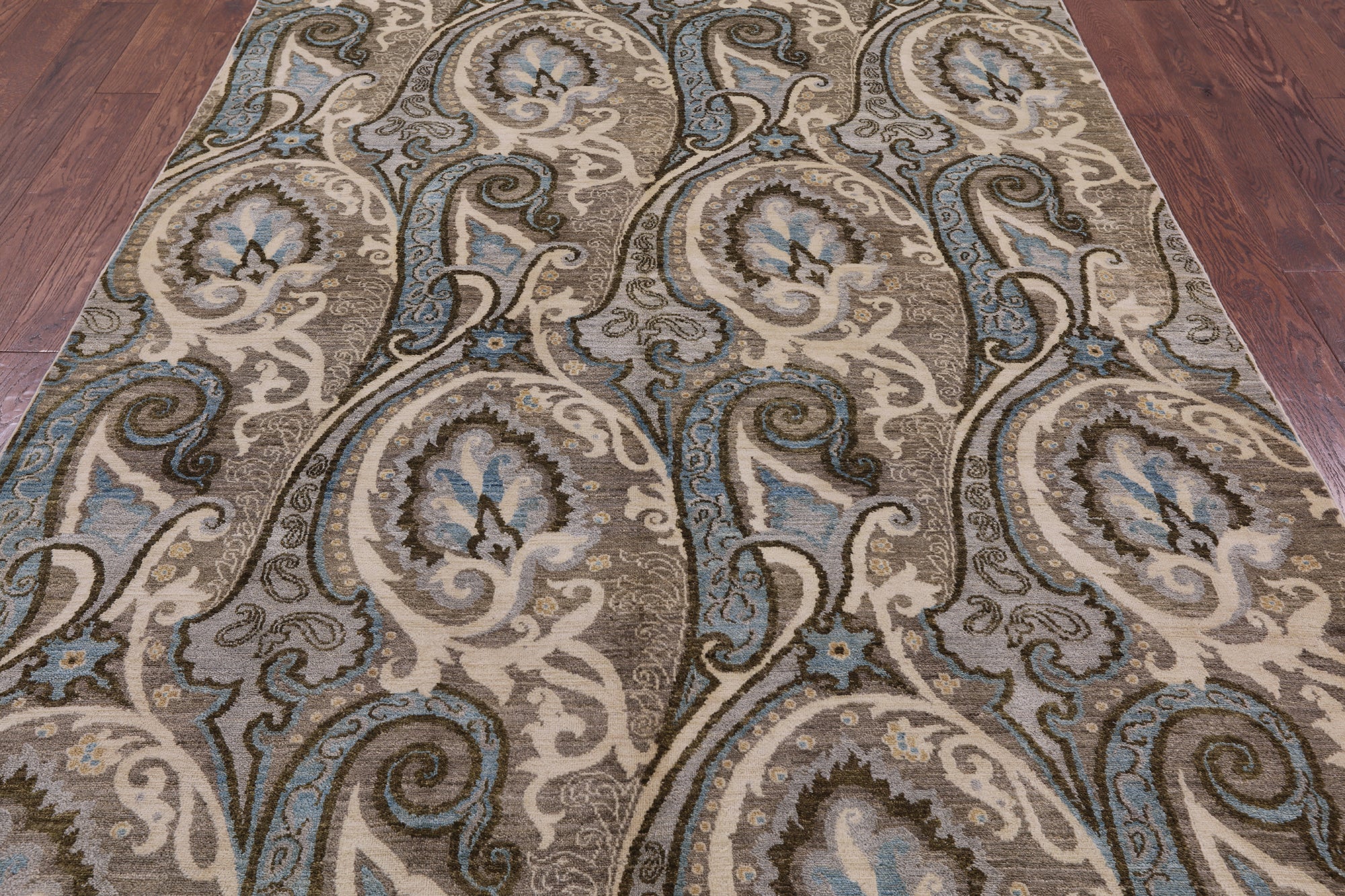 William Morris Handmade Wool Rug - 6' 0" X 9' 3" - Golden Nile