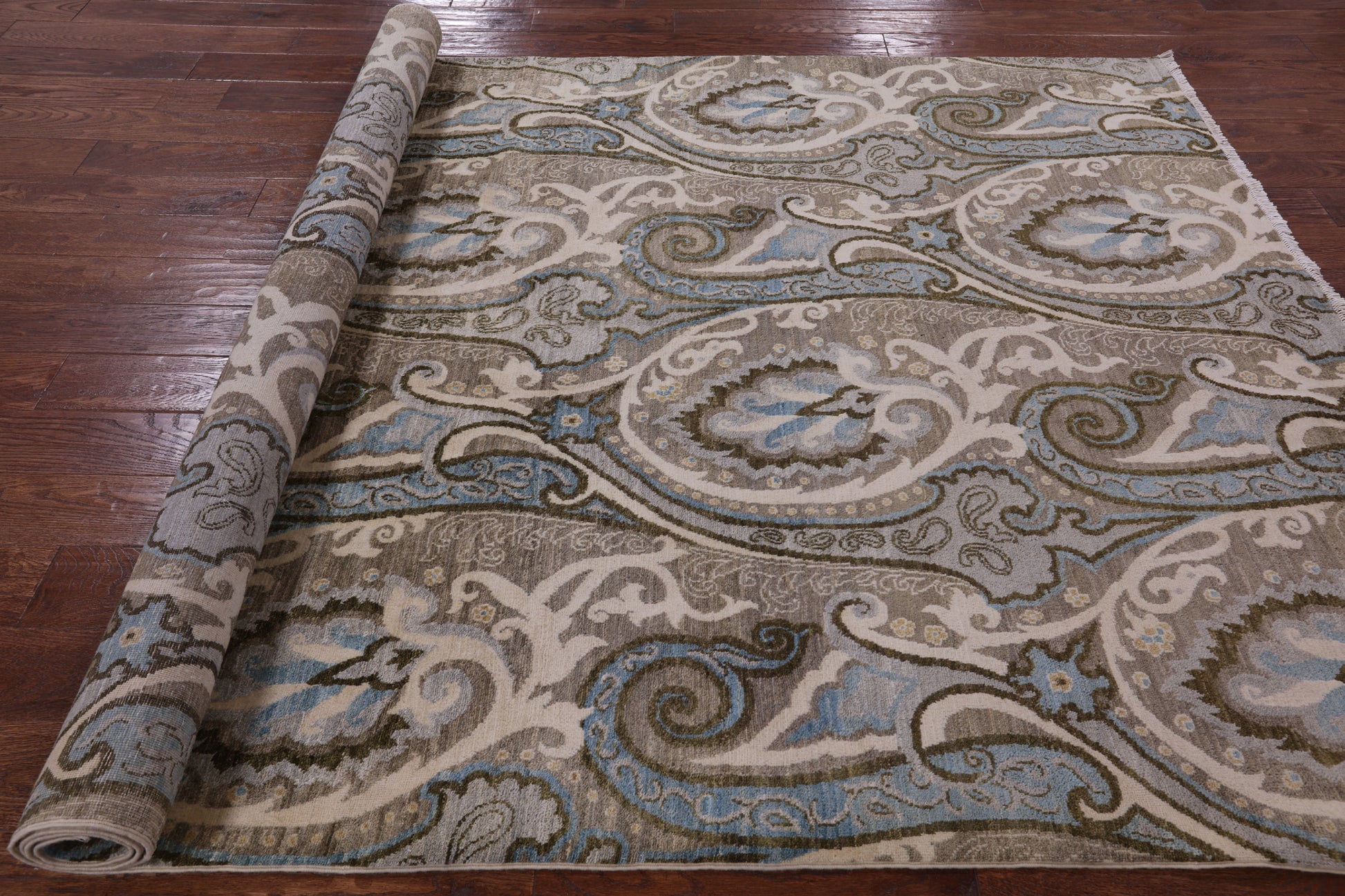 William Morris Handmade Wool Rug - 6' 0" X 9' 3" - Golden Nile