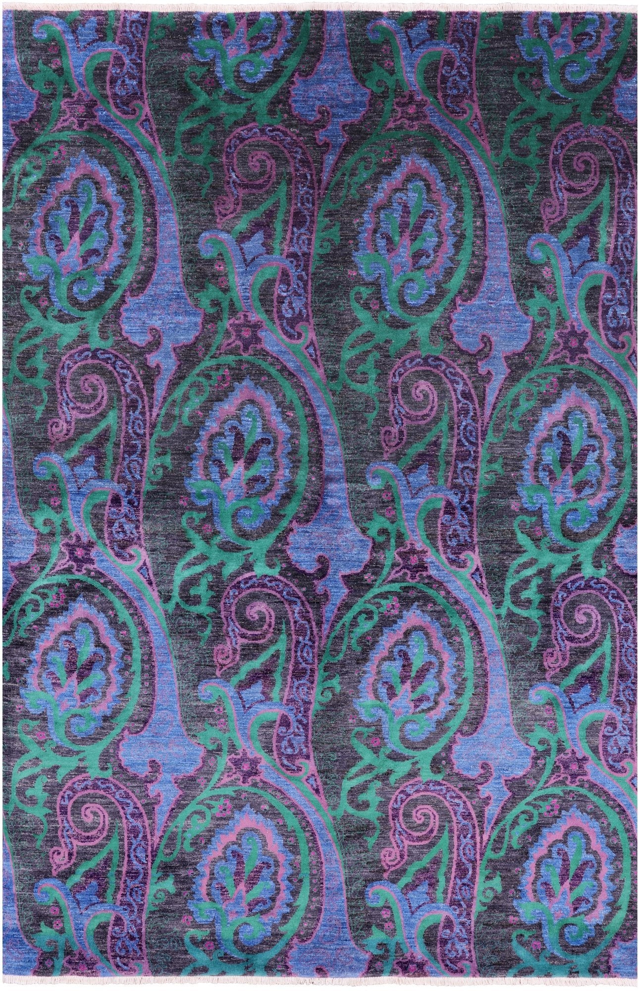 William Morris Hand Knotted Wool Rug - 6' 0" X 9' 0'' - Golden Nile