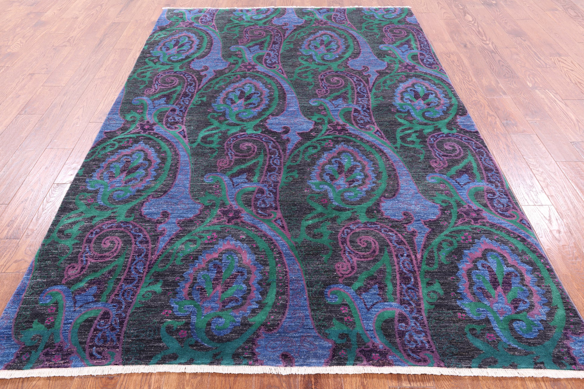 William Morris Hand Knotted Wool Rug - 6' 0" X 9' 0'' - Golden Nile