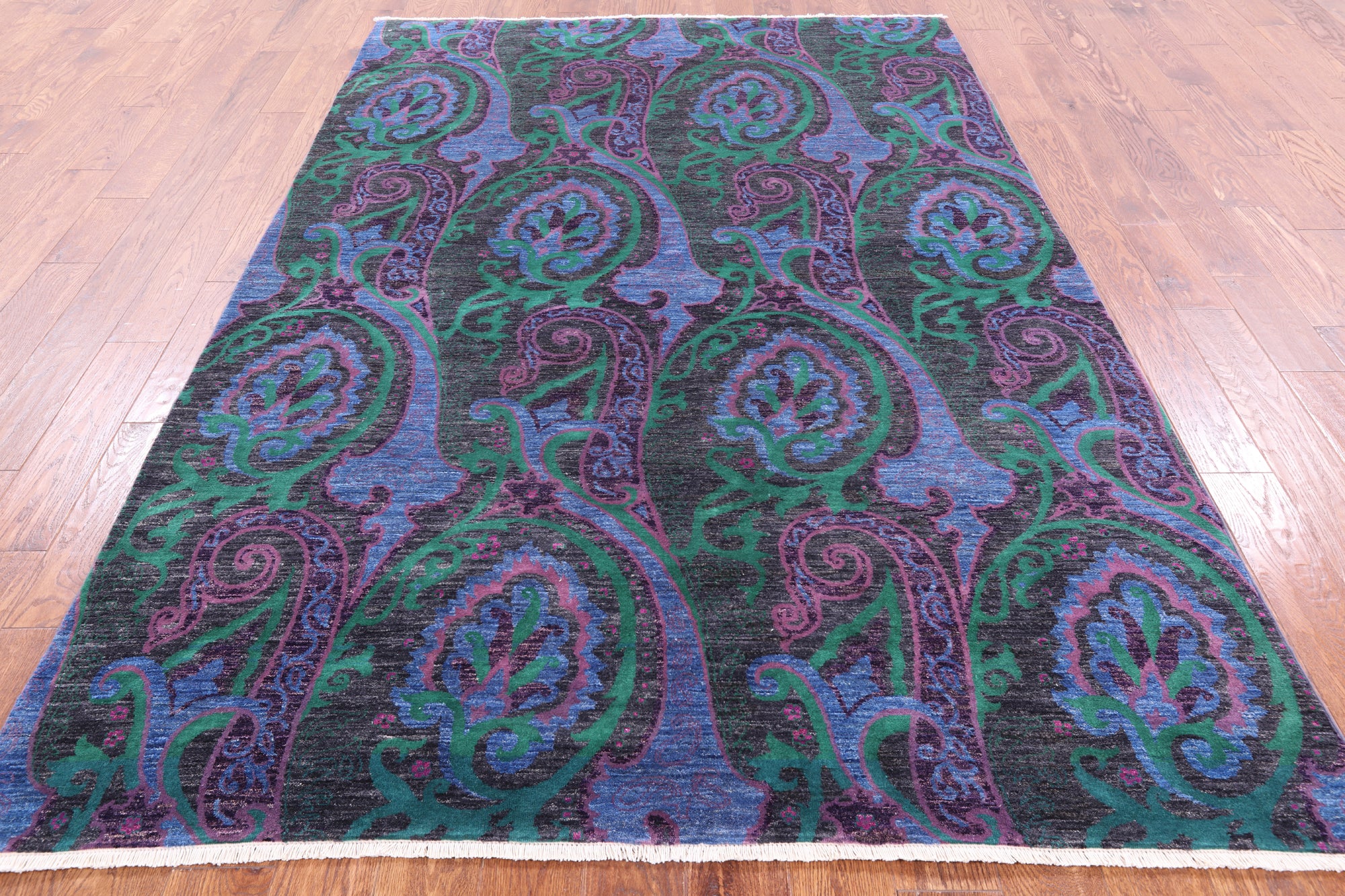 William Morris Hand Knotted Wool Rug - 6' 0" X 9' 0'' - Golden Nile