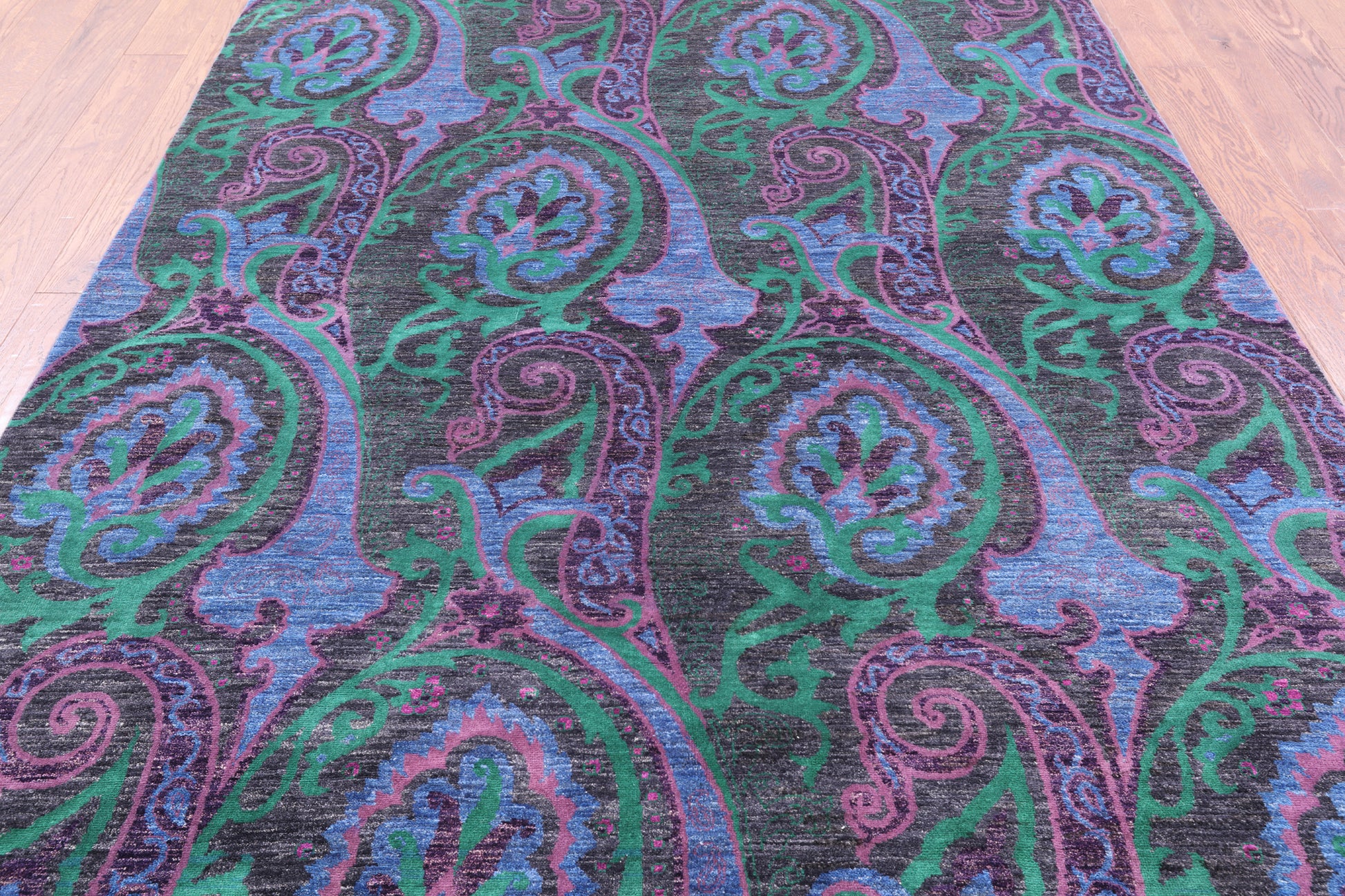 William Morris Hand Knotted Wool Rug - 6' 0" X 9' 0'' - Golden Nile