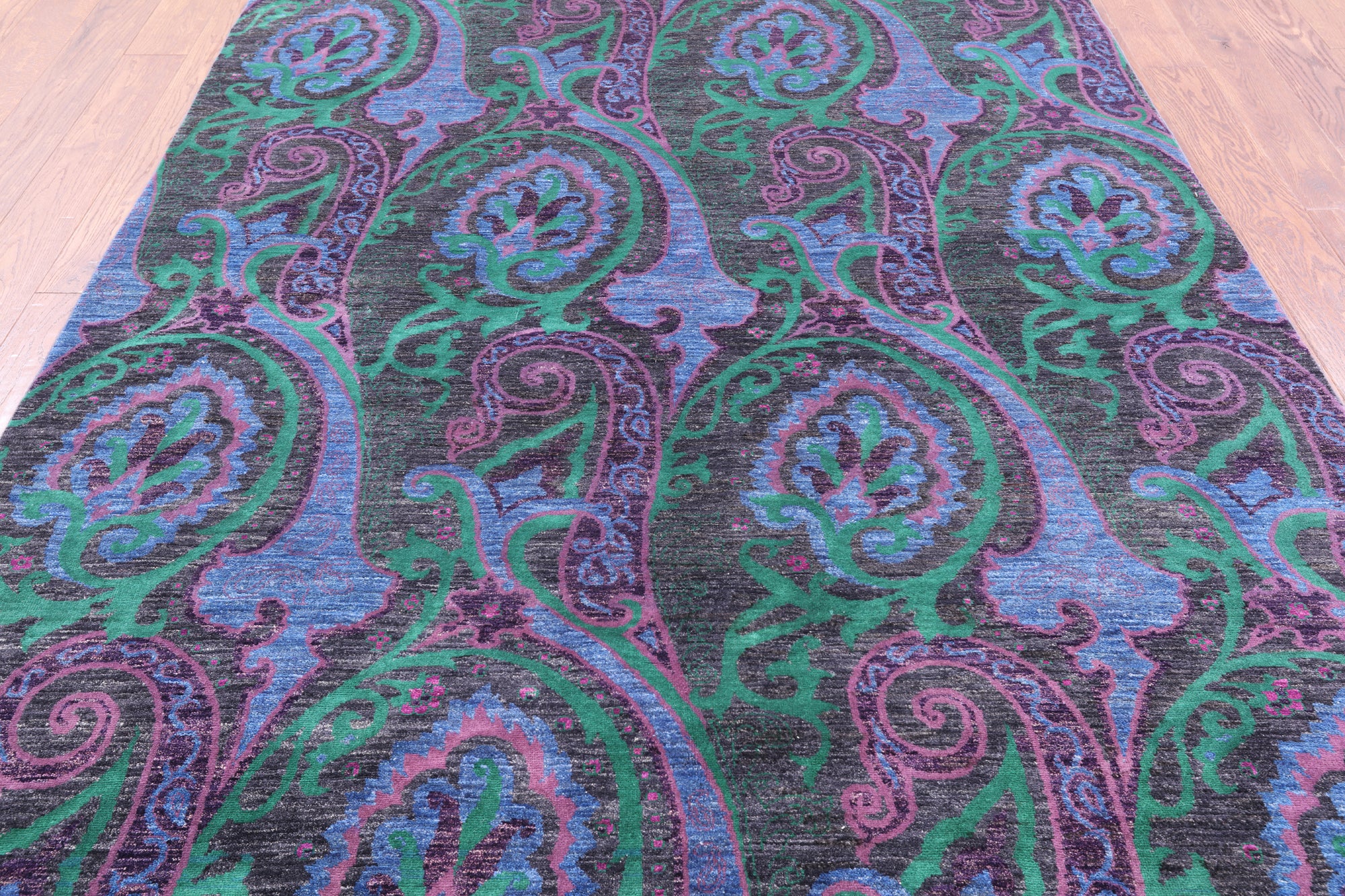 William Morris Hand Knotted Wool Rug - 6' 0" X 9' 0'' - Golden Nile