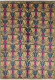 Green William Morris Handmade Wool Area Rug - 6' 0" X 8' 7" - Golden Nile