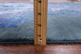 Green William Morris Handmade Wool Rug - 5' 9" X 8' 6" - Golden Nile