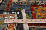 Black William Morris Hand Knotted Wool Area Rug - 6' 2" X 9' 0" - Golden Nile