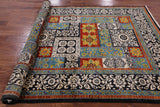 Black William Morris Hand Knotted Wool Area Rug - 6' 2" X 9' 0" - Golden Nile