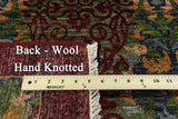 Square William Morris Handmade Wool Area Rug - 5' 11" X 6' 1" - Golden Nile