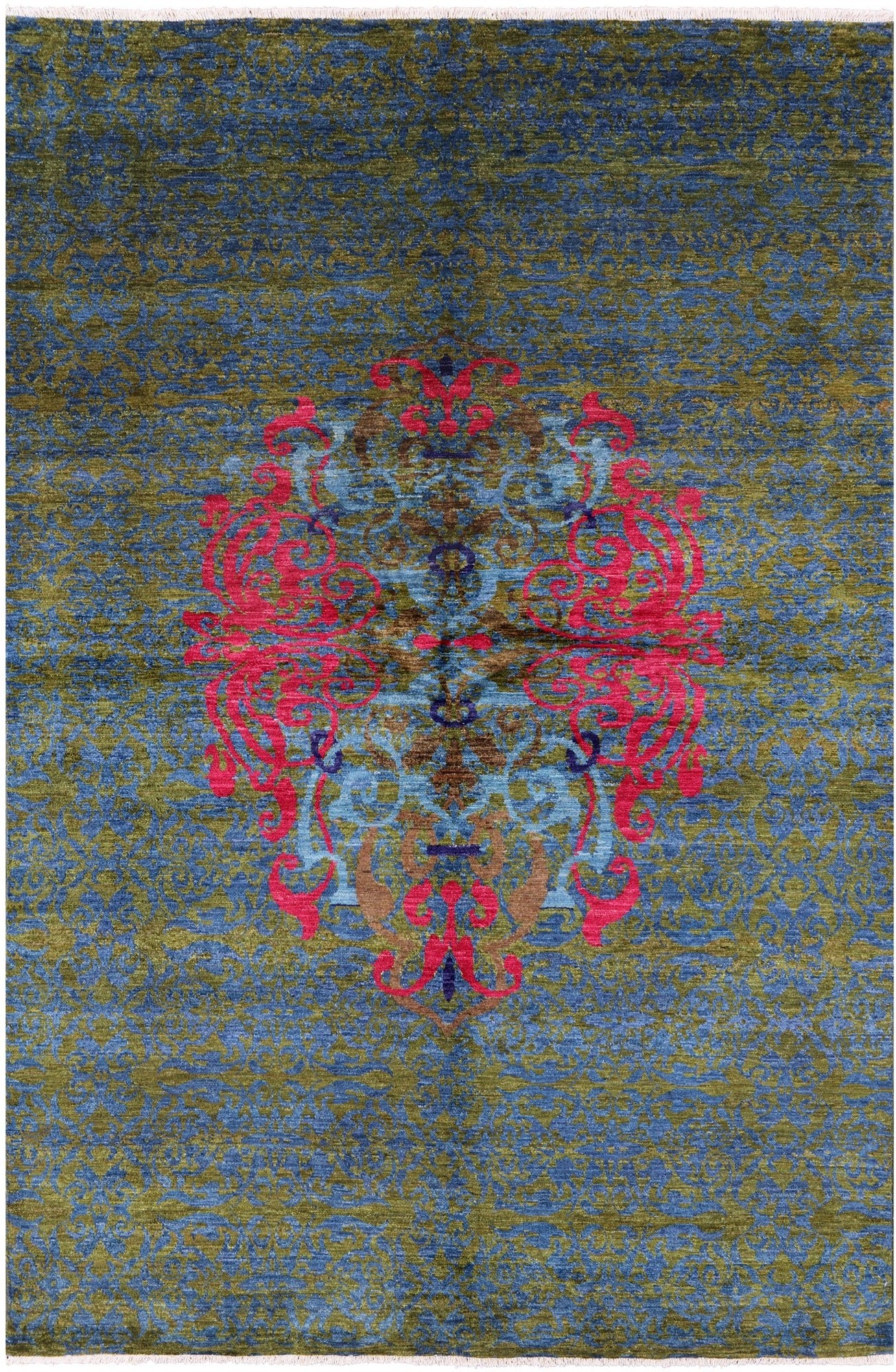William Morris Handmade Wool Rug - 5' 11" X 9' 0" - Golden Nile