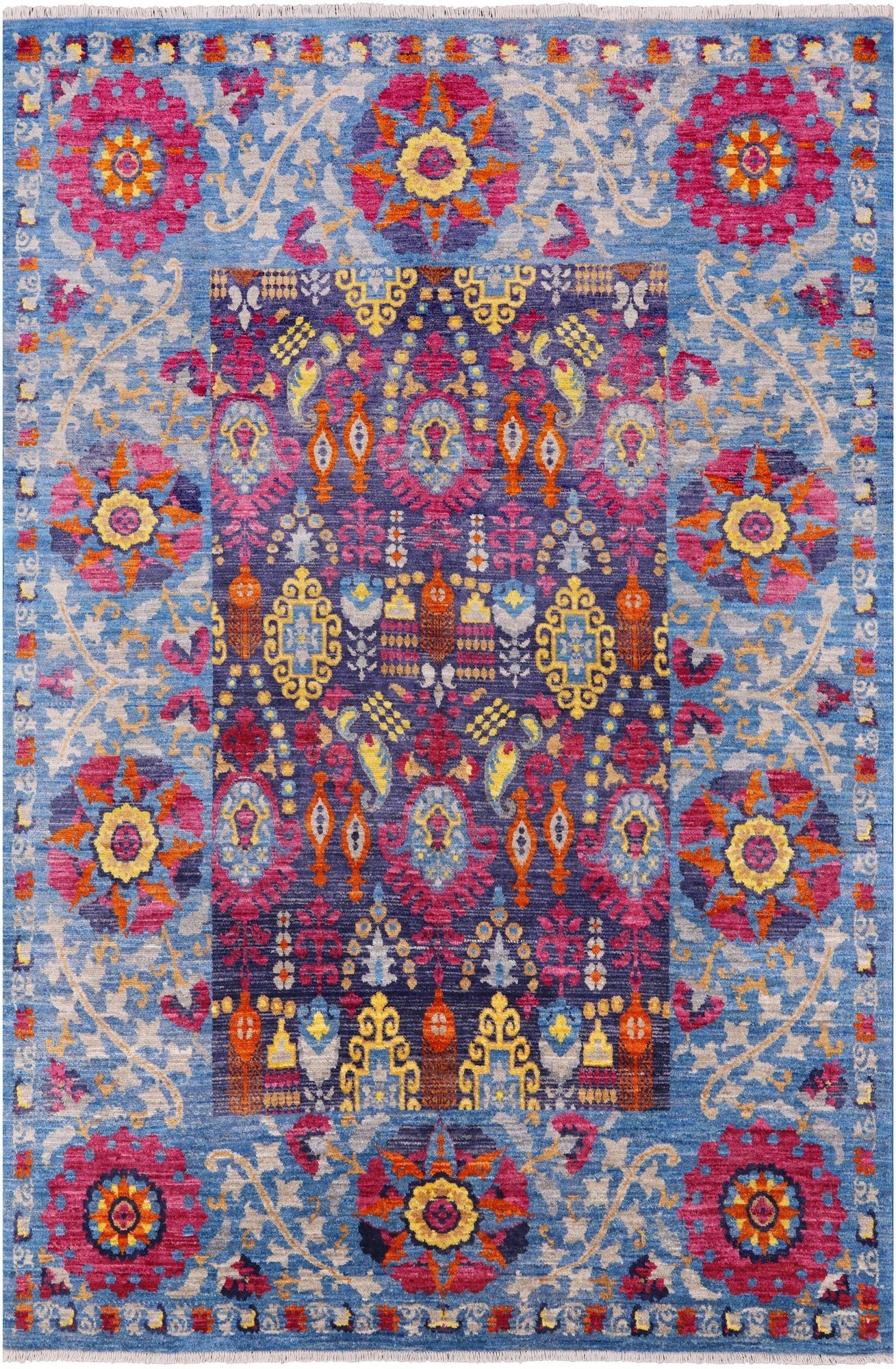William Morris Handmade Wool Rug - 6' 0" X 8' 10" - Golden Nile