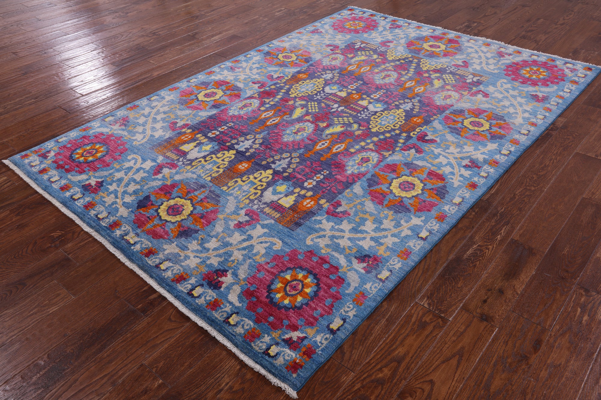 William Morris Handmade Wool Rug - 6' 0" X 8' 10" - Golden Nile