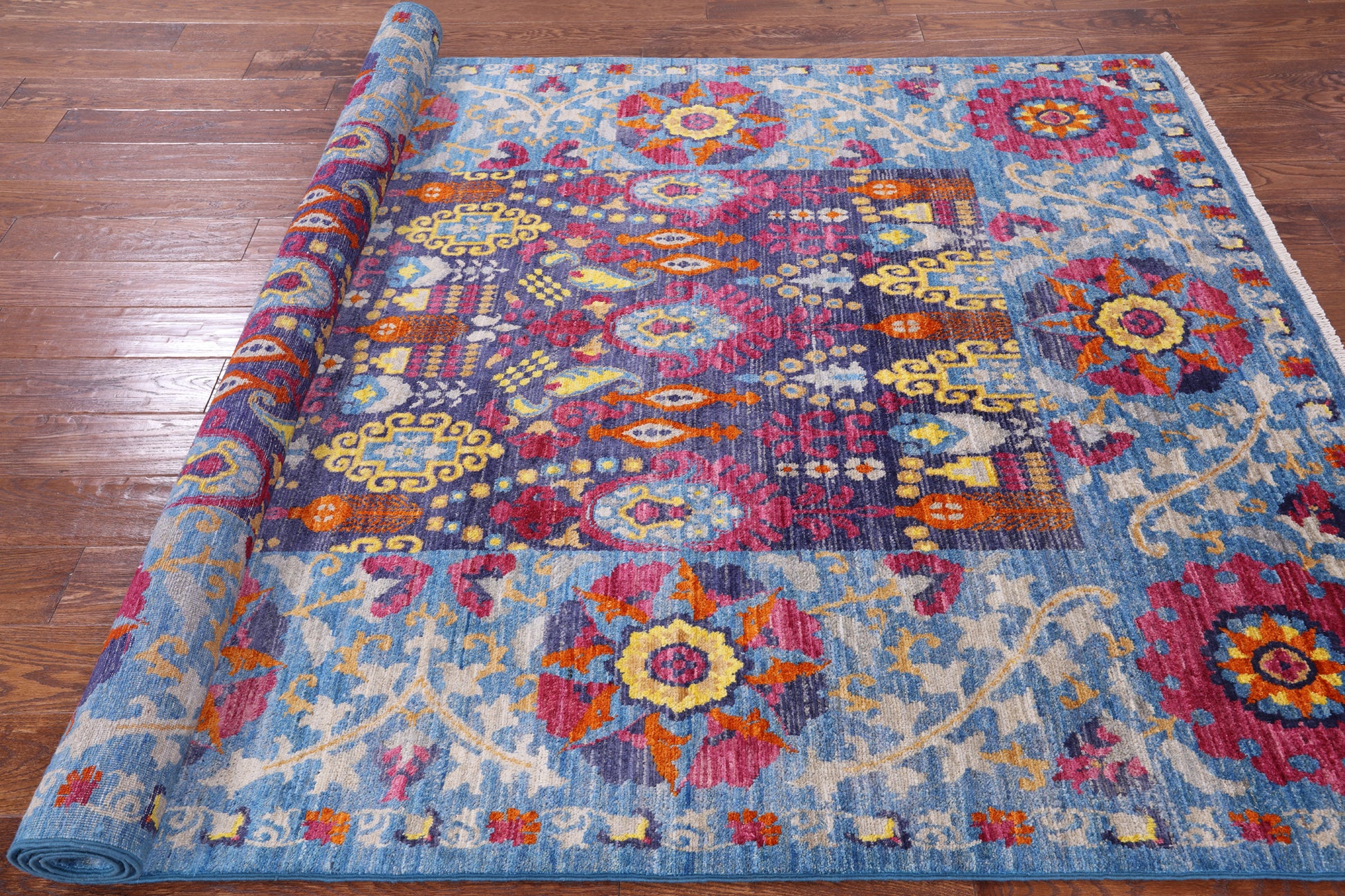 William Morris Handmade Wool Rug - 6' 0" X 8' 10" - Golden Nile