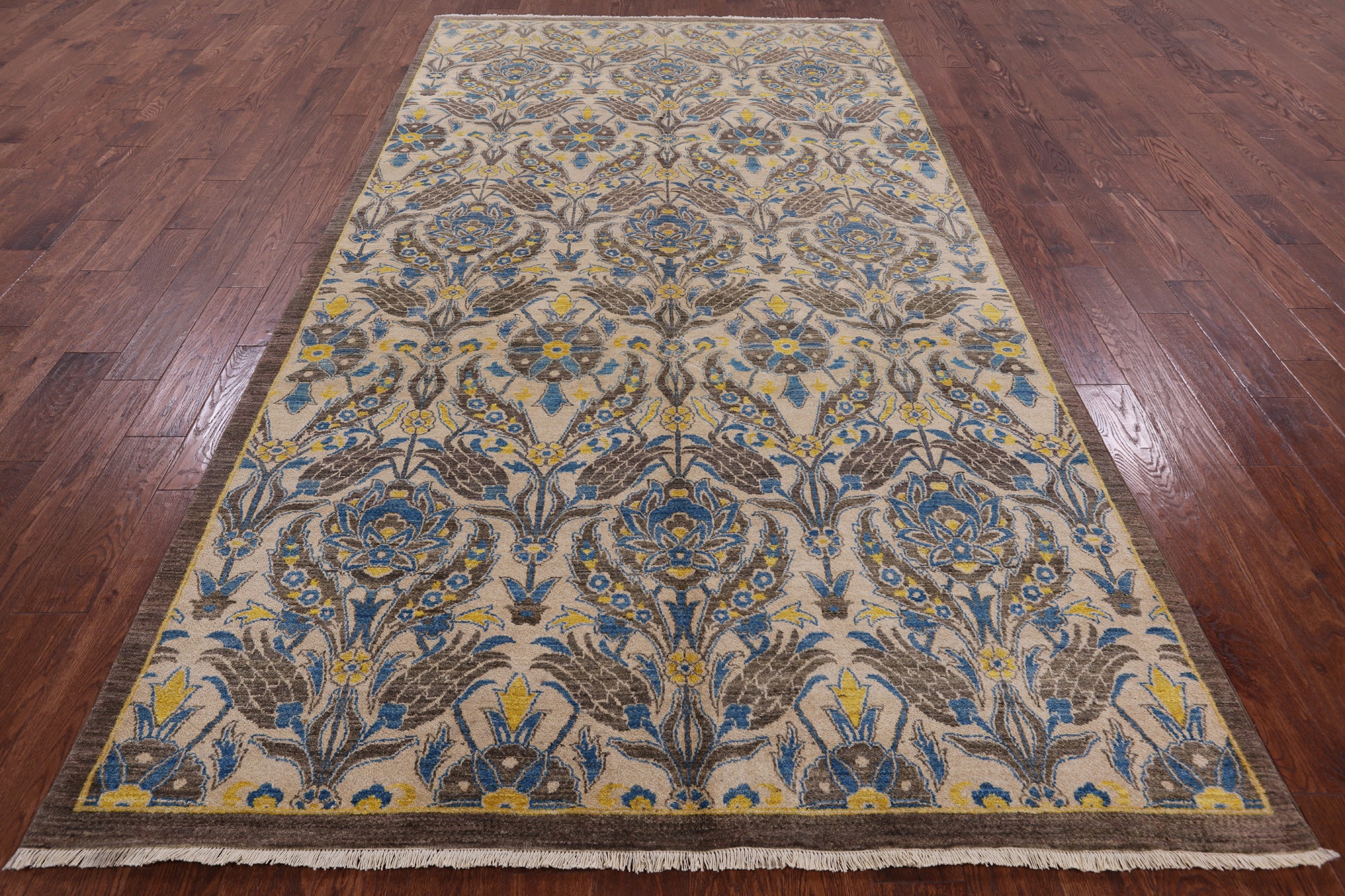 William Morris Handmade Wool Area Rug - 6' 0" X 11' 2" - Golden Nile