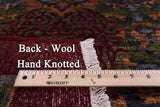 Red William Morris Handmade Wool Rug - 6' 8" X 9' 2" - Golden Nile