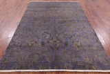 Purple William Morris Hand Knotted Wool Rug - 6' 0" X 8' 6" - Golden Nile